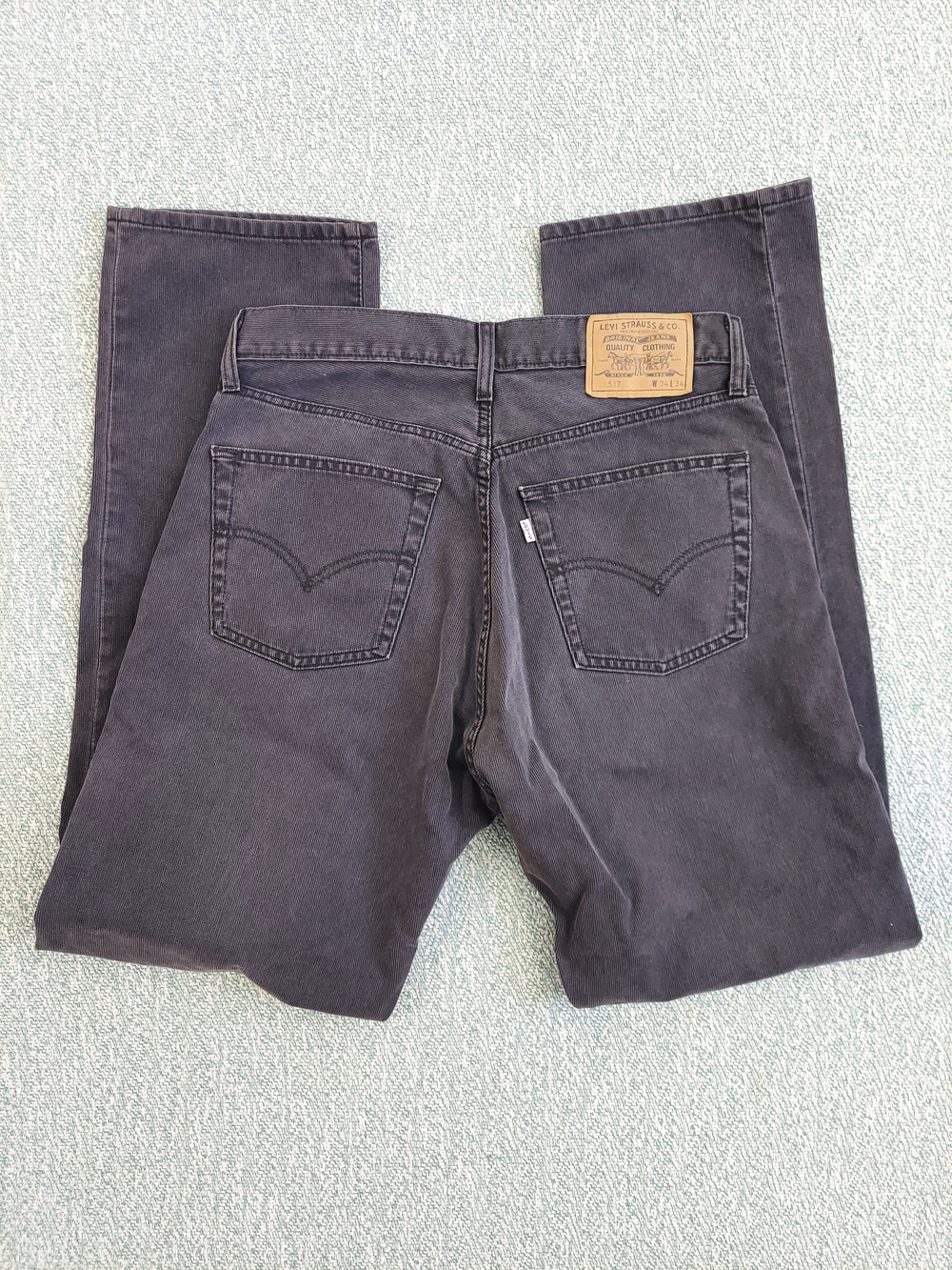 Vintage 1997 Levi's 517 Jeans Men's 34x34 Faded Black Button Fly Made in Tunisia